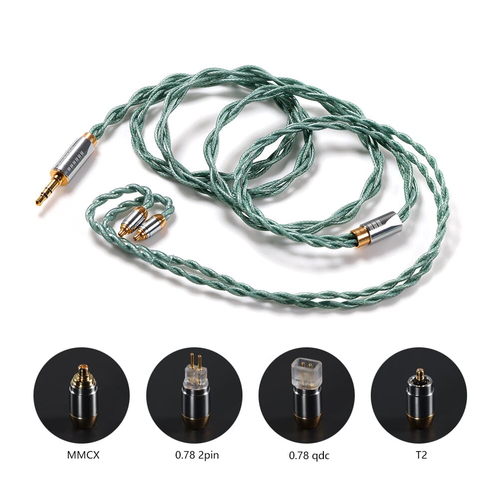 Premium DD ddHiFi BC125A OCC Silver Plated Litz Earphone Cable - 3.5mm Plug with MMCX/2Pin 0.78/QDC/T2 Connectors | High-Quality Audio Upgrade for IEMs, Perfect for Audiophiles & Music Enthusiasts
