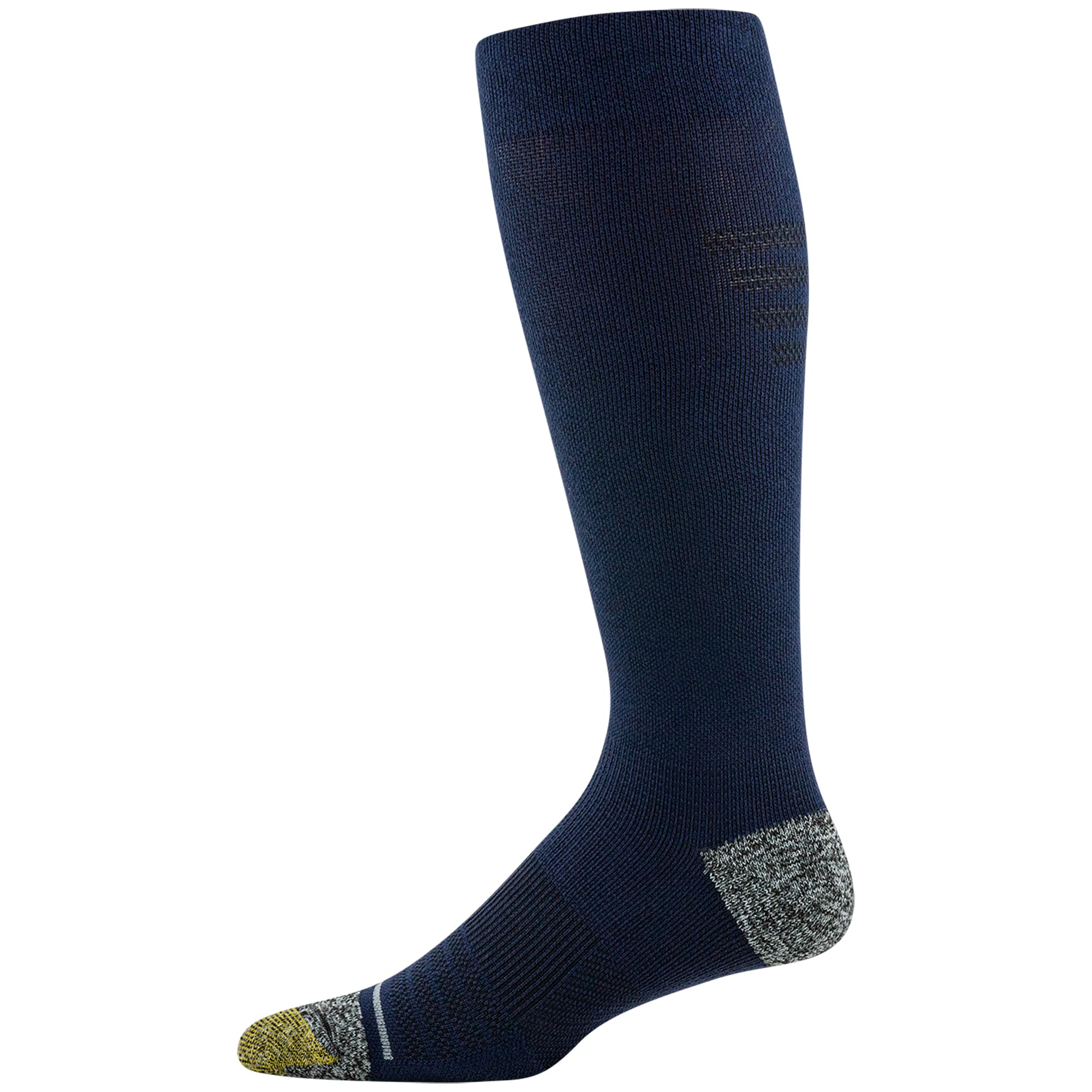 GOLDTOE Men's Mild Compression Over The Calf Comfort Socks - 2 Pairs - Breathable & Supportive for Work, Travel & Everyday Wear