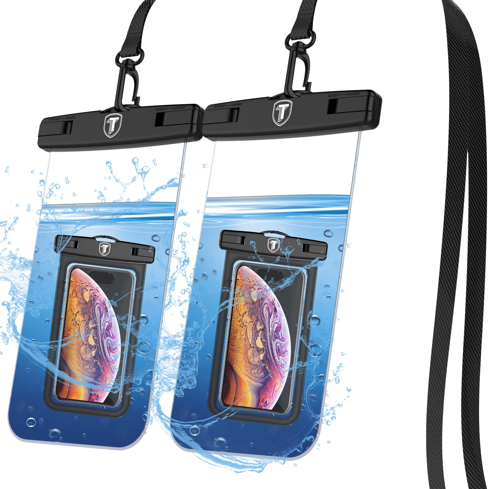 Waterproof Phone Pouch for Motorola Moto G Power/G Stylus/G Play/G Fast/G7/G6/G5/E 2020/E6/E5/Z4/Z3 - Underwater Dry Bag with Lanyard (2 Pack) - Perfect for Beach, Swimming, Kayaking & Outdoor Activities