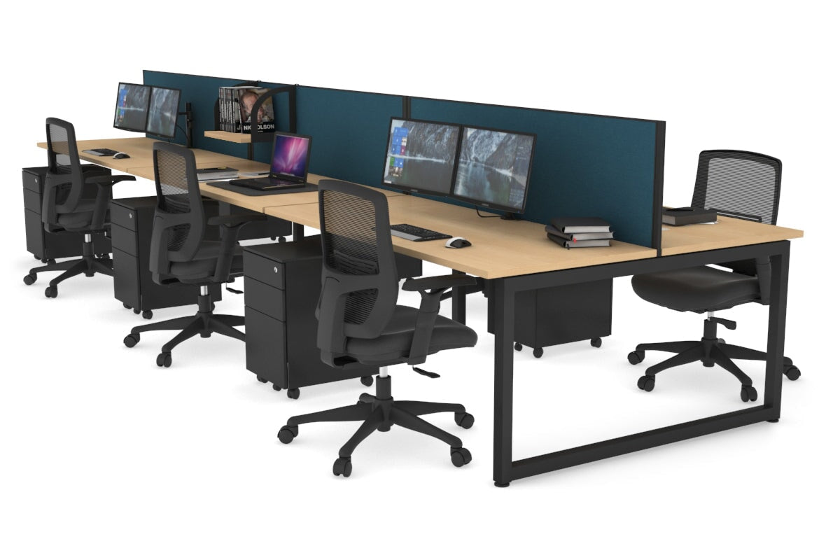 Quadro Loop Legs 6-Person Office Workstation Desk [1800L x 700W] - Modern Collaborative Workspace Solution for Team Projects & Open Office Layouts