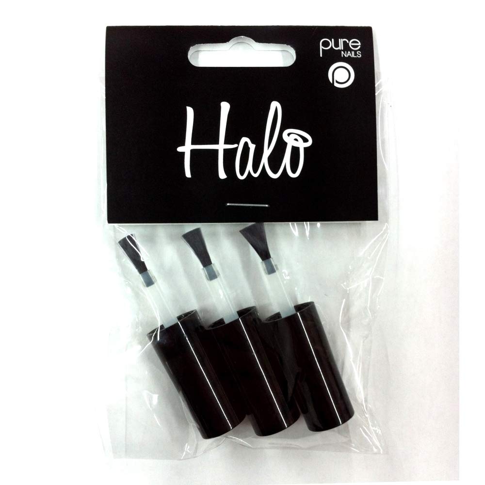 Pure Nails Halo Bottle Spare Brushes (Pack of 3) - Replacement Brushes for Gel Polish & Nail Art - Perfect for DIY Manicures & Salon Use