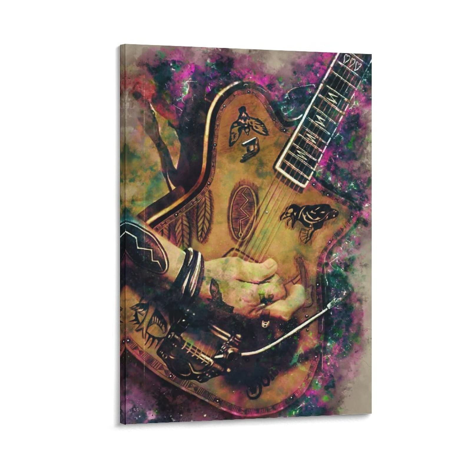 Modern Art Guitar Canvas Poster - 24x36 Inch (60x90cm) Musical Instrument Wall Decor for Bedroom, Office & Living Room - Perfect Gift for Musicians & Music Lovers - Enhance Your Home or Studio Aesthetics