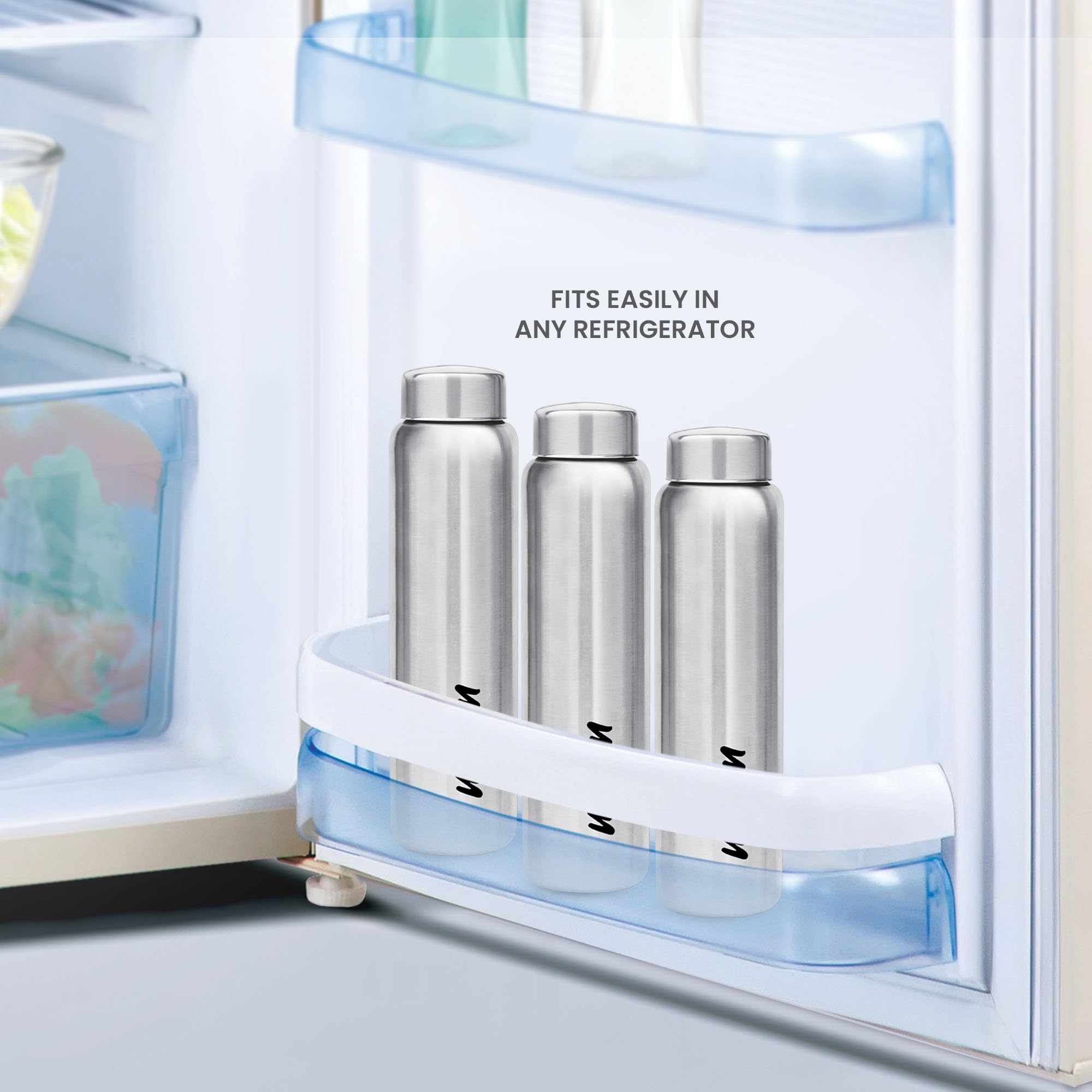 Milton Aqua 750 Stainless Steel Water Bottle Set of 2 (750ml Each) - Silver | 100% Leak Proof | BPA Free | Vacuum Insulated | Perfect for Office, Gym, Hiking, Travel & Outdoor Activities