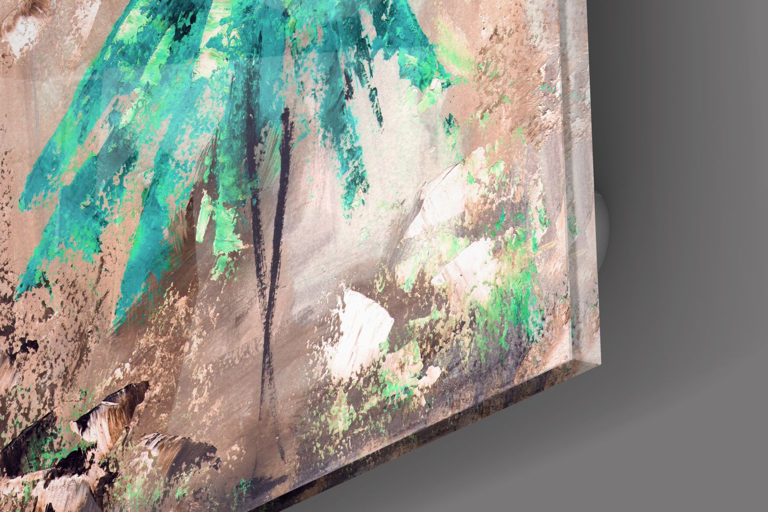 Green Oil Painting for Women - Elegant Wall Art for Living Room, Bedroom & Office Decor