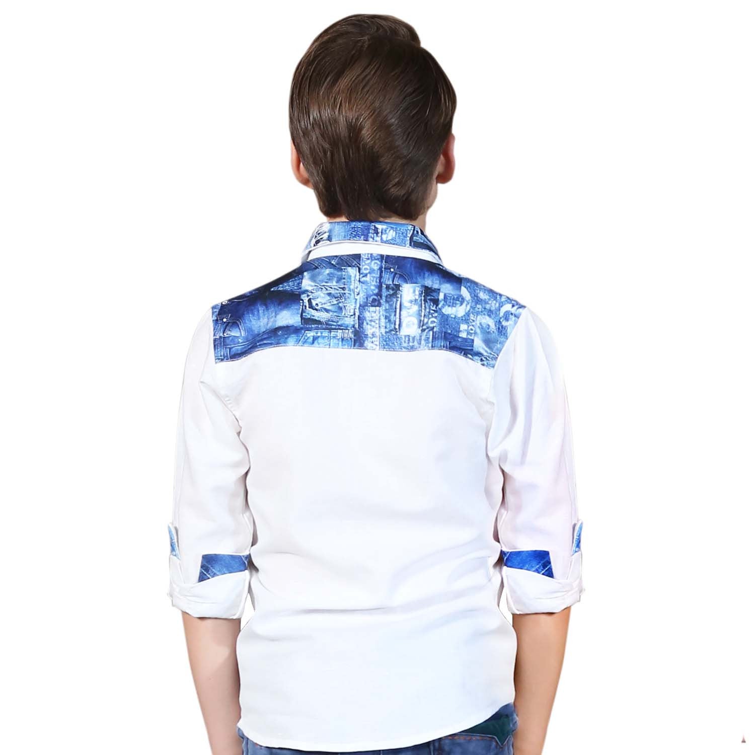 Stylish MashUp Printed Denim Linen Shirt for Men & Women - Casual & Trendy Button-Up Shirt for Streetwear, Summer Outfits, and Everyday Fashion