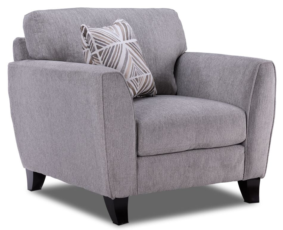 Alyssa Chair - Modern Pebble Fabric Accent Chair for Living Room, Bedroom, or Office - Comfortable Upholstered Armchair with Sturdy Metal Legs - Perfect for Relaxing, Reading, or Working from Home