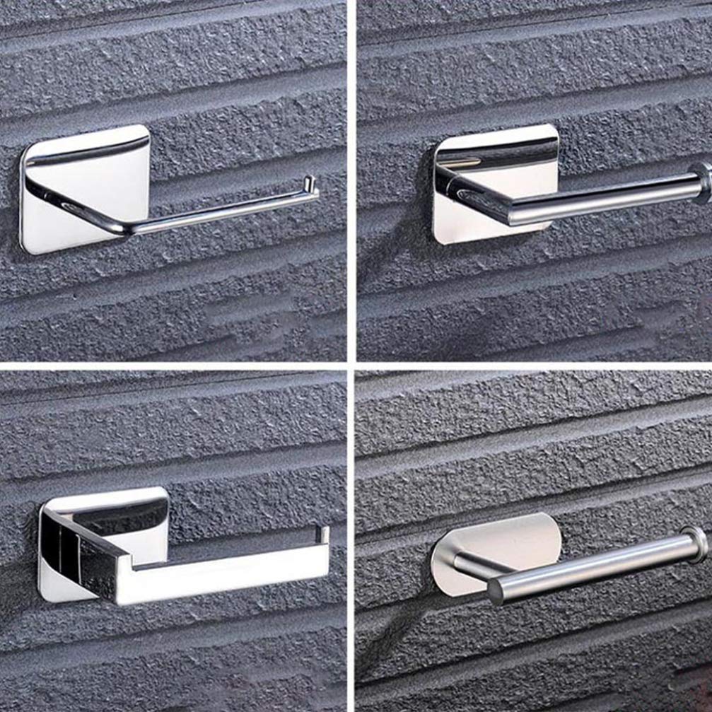 Cabilock Self-Adhesive Wall Mount Paper Towel Holder - No Drilling Required, Stainless Steel Toilet & Kitchen Roll Holder, Black (Perfect for Bathroom, Kitchen, Office & RV)
