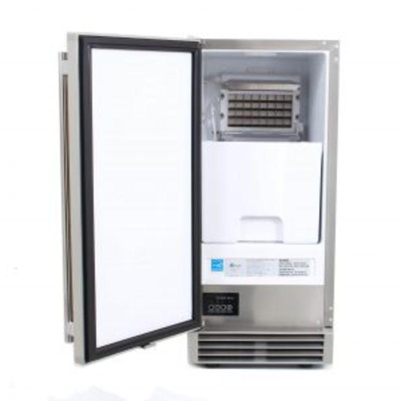 Blaze 50 Lb. 15 Inch Portable Outdoor Ice Maker with Gravity Drain - Perfect for Backyard BBQs, Camping & Pool Parties