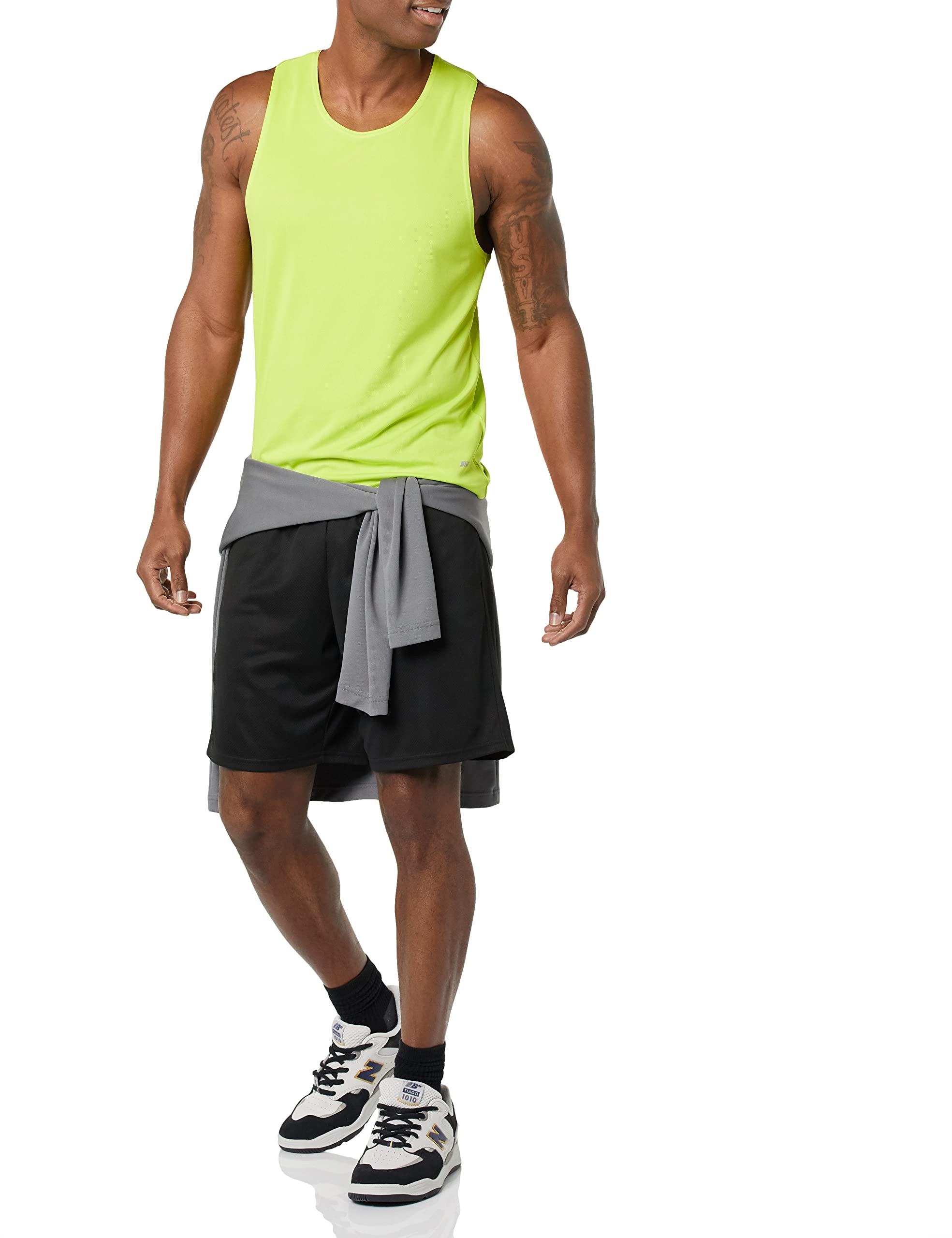 Amazon Essentials Men's Active Performance Tech Racerback Tank - Breathable Workout Shirt for Gym, Running & Sports | Moisture-Wicking Athletic Top for Men