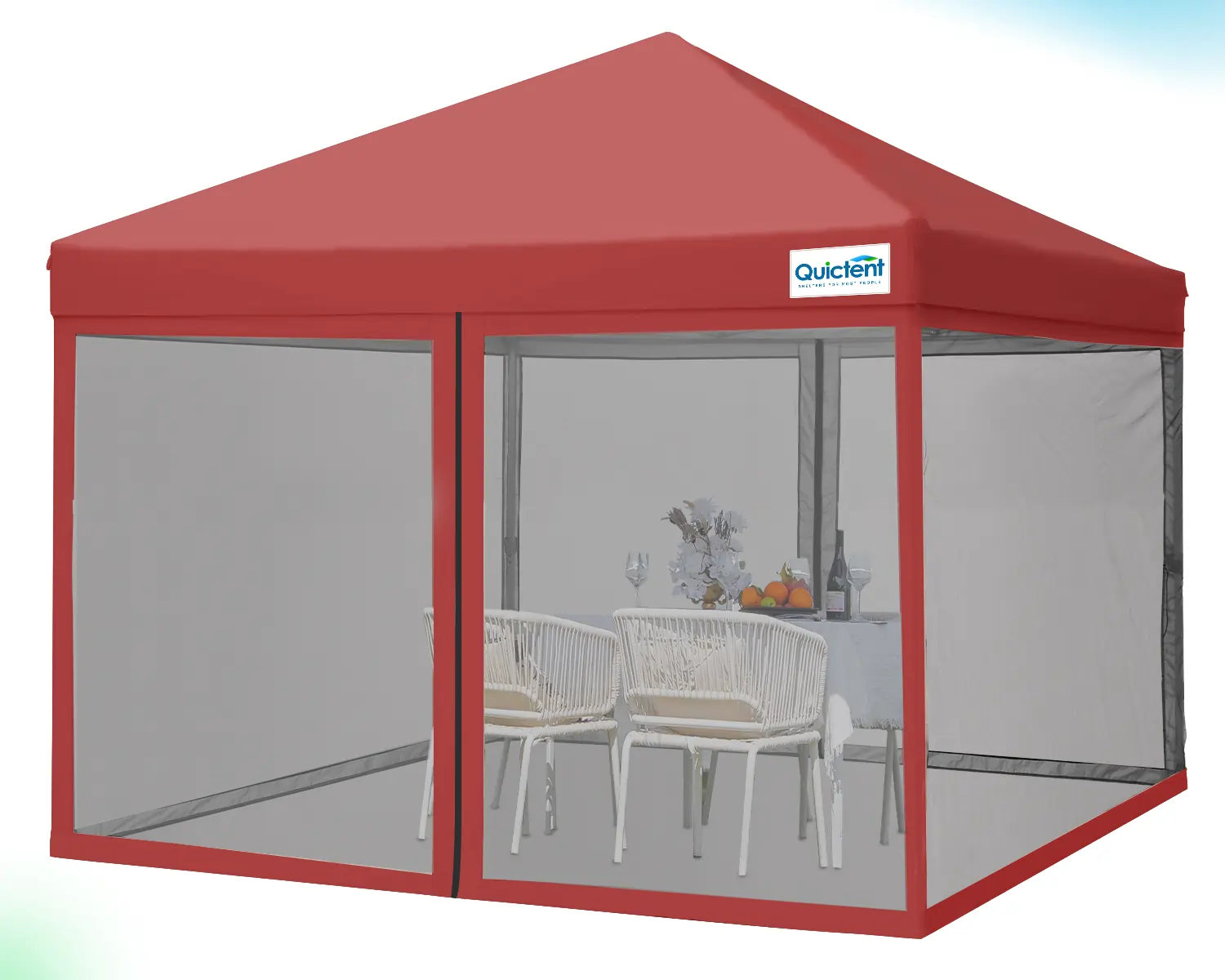 Quictent 10x10 Portable Pop Up Canopy with Netting - Instant Shelter for Outdoor Events, Camping, Beach, Picnics & Backyard Parties