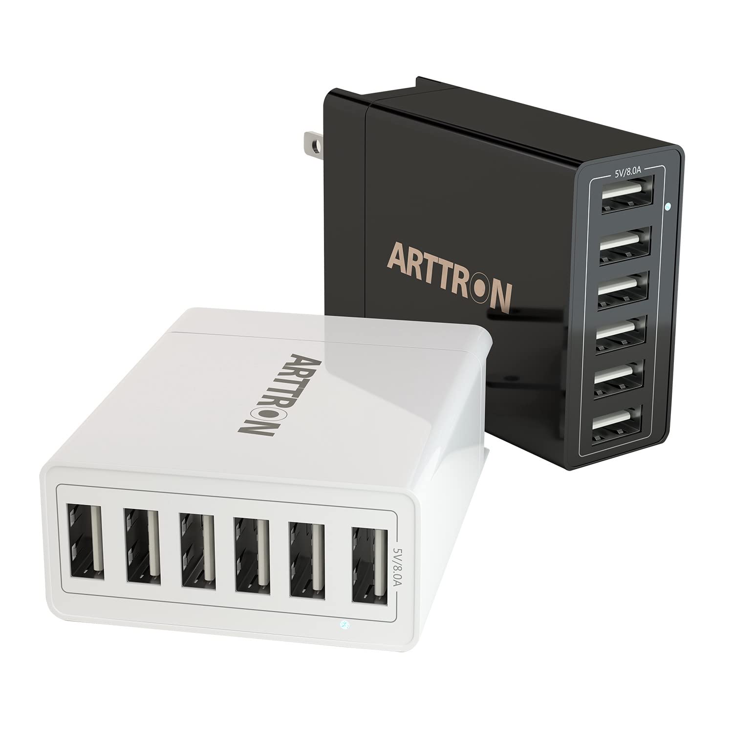 40W 6-Port USB Wall Charger Adapter - Fast Charging Station for iPhone, iPad, Tablets & Smartphones | Foldable Plug & Lightweight Design | Perfect for Home, Office & Travel Use