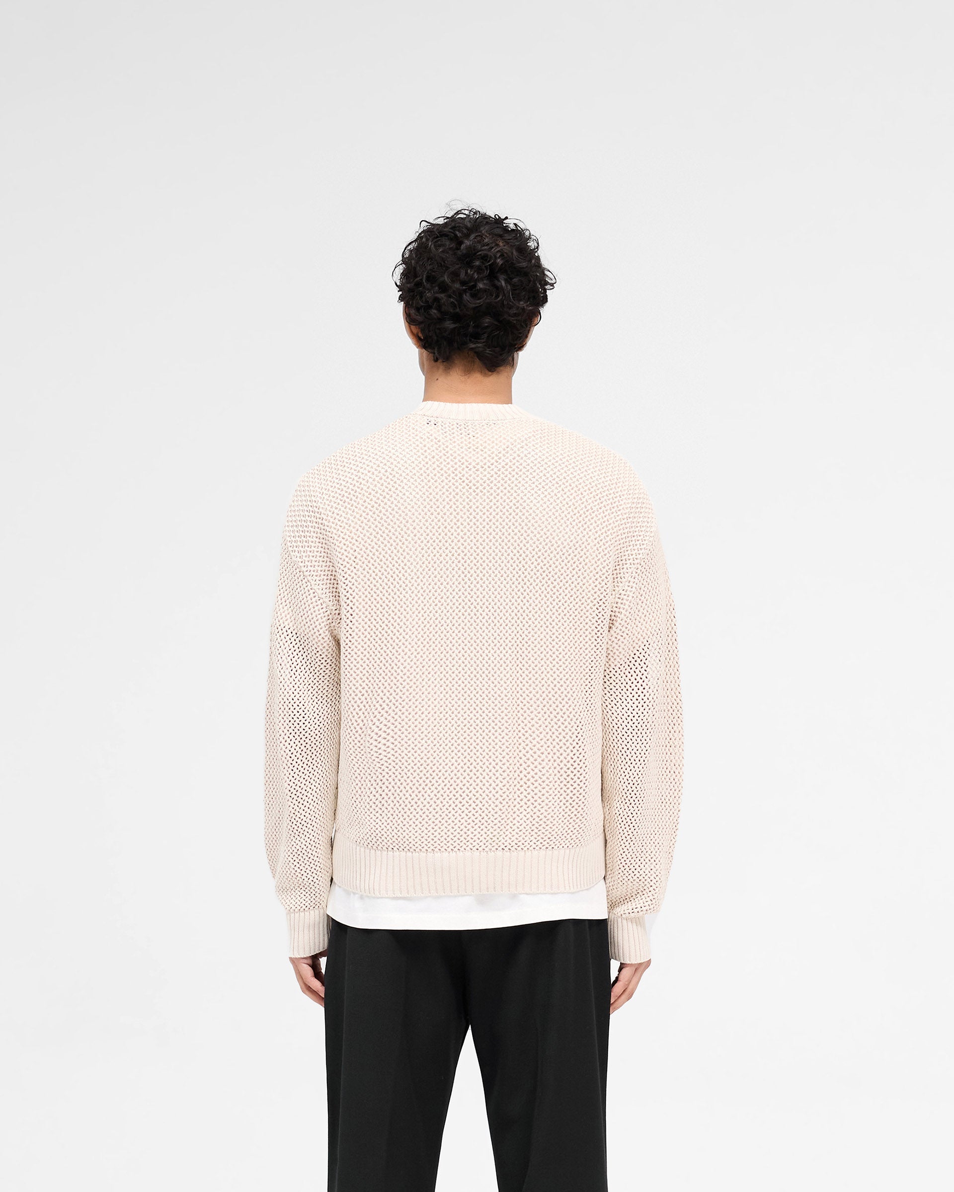 Open Gauge Knit Sweater Women's Casual Loose Fit Off White - Perfect for Fall Layering, Weekend Outfits and Cozy Home Wear