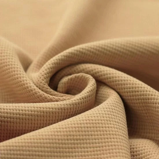 Premium Cotton Waffle Knit Sweater - Soft & Breathable Camel Color - Perfect for Fall Layering and Cozy Winter Outfits