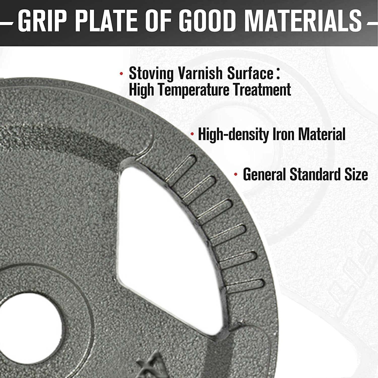 Olympic Cast Iron Weight Plates Set - 10lb to 45lb for Strength Training & Muscle Toning - Fits Standard 2