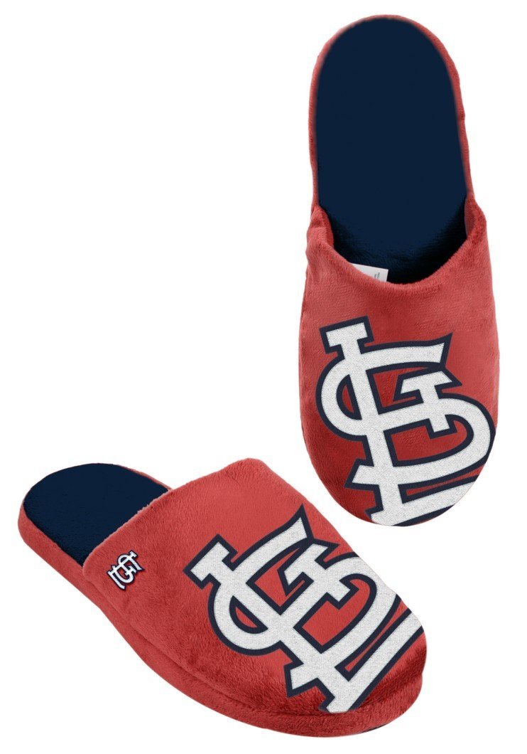 Forever Collectibles MLB St. Louis Cardinals Team Color Slippers - One Size Fits Most - Comfortable House Shoes for Baseball Fans & Home Relaxation