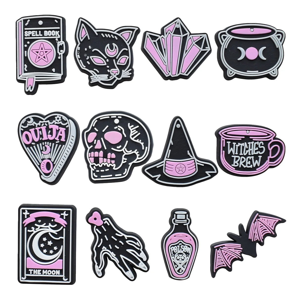 Pink Halloween Shoe Charms for Crocs - Cute Shoe Decorations for Kids & Adults - Perfect for Christmas Parties, Gifts & Costume Accessories