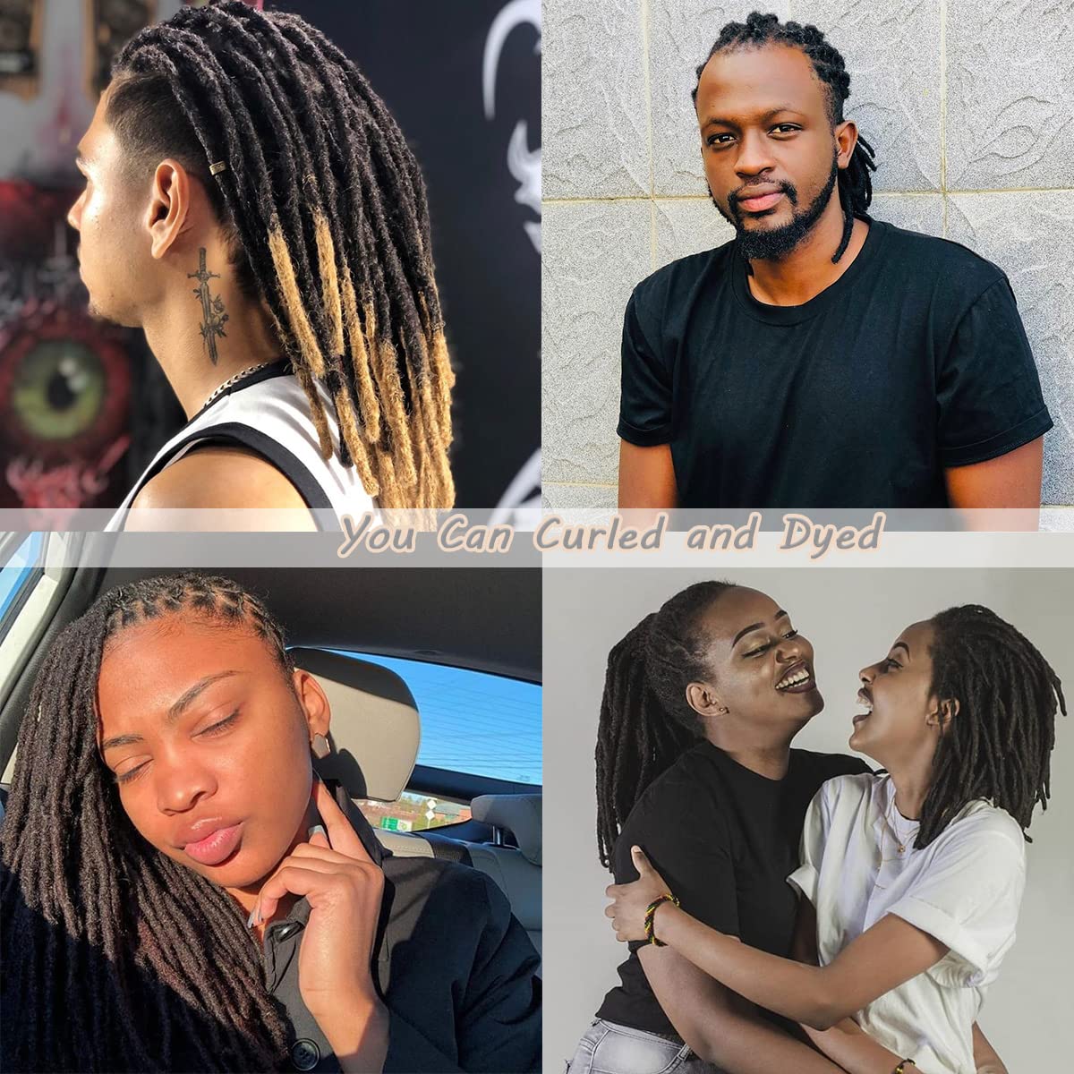 100% Handmade Permanent Locs Dreadlock Extensions - 10 Inch 100 Strands Natural Black Human Hair for Women, Men & Kids (0.8cm Thickness) | Perfect for Protective Styling, Boho Looks & Natural Hair Care