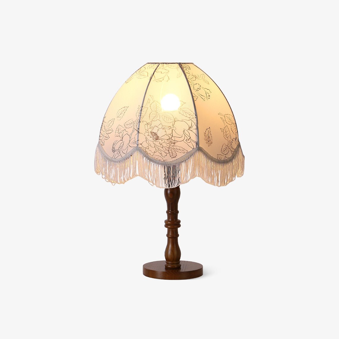 Stylish Printed Tassel Table Lamp - Elegant Home Decor for Bedroom, Living Room & Office - Perfect Nightstand Lighting for Cozy Ambience