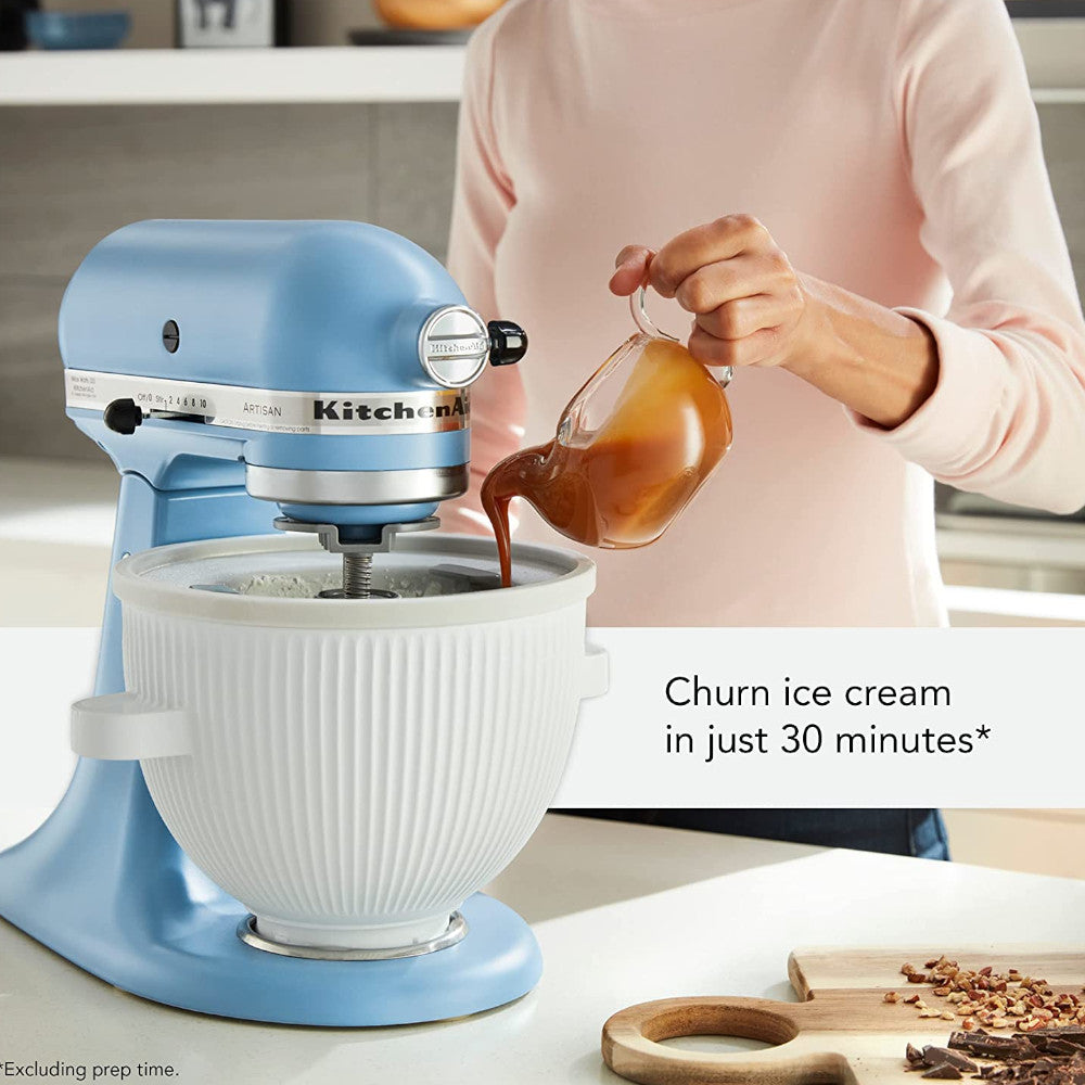 KitchenAid Ice Cream Maker Attachment KSMICM - Compatible with Stand Mixers - Make Homemade Ice Cream, Gelato & Sorbet - Perfect for Parties, Family Gatherings & Summer Treats