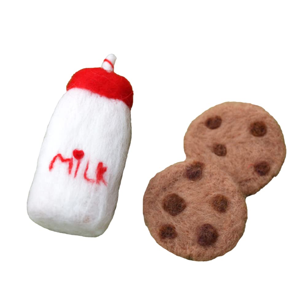 Handmade Wool Milk Cookie Photography Props for Newborn Babies - 2PCS Set | Cute Mini Baby Photo Shoot Accessories for Newborn Photography & First Birthday Decor