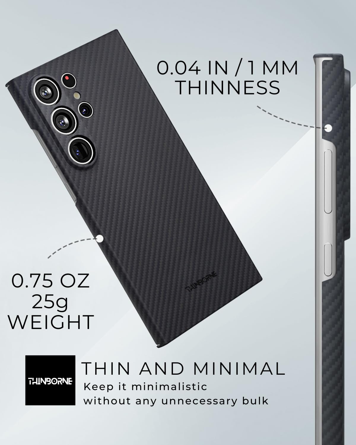 Samsung Galaxy S24 Ultra Case - 600D Aramid Fiber Magnetic Phone Cover | Ultra Thin & Lightweight | Carbon Fiber Texture | Perfect for Work, Travel & Everyday Protection