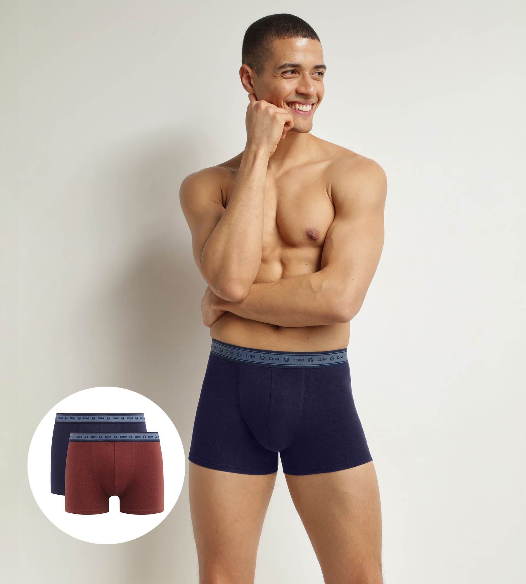 Organic Cotton Men's Boxer Briefs 2-Pack - Red & Blue - Soft & Breathable Underwear for Daily Comfort & Active Lifestyle