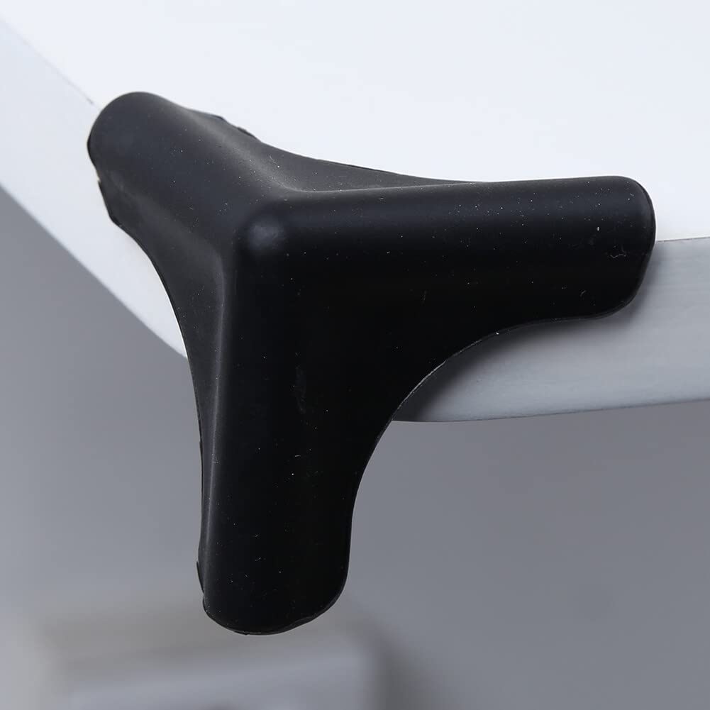 4-Pack Wallfire Baby Corner Guards - Soft Food Grade Silicone Edge Protectors for Furniture, Non-Toxic Child Safety Bumpers (Black) - Perfect for Baby Proofing Tables, Cabinets and Sharp Corners