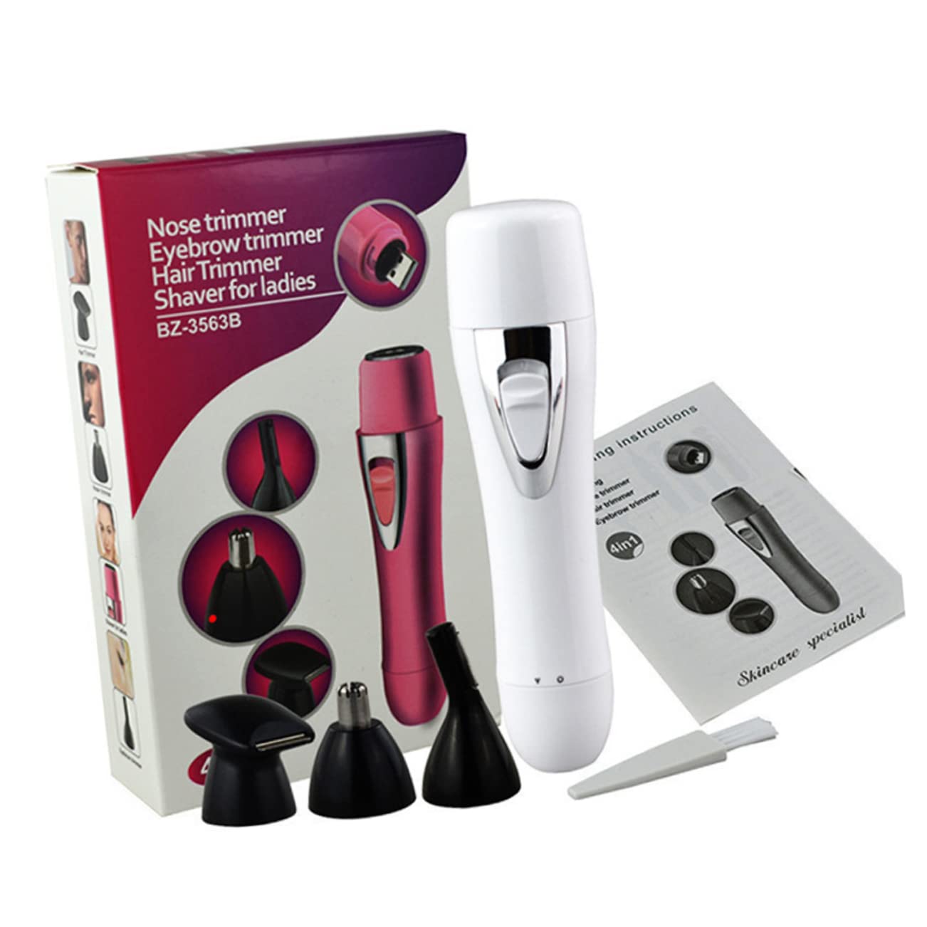 Electric Nose & Eyebrow Trimmer for Men & Women - Rechargeable Nose Hair Cutter, Brow Shaper, Facial Hair & Beard Grooming Kit - Perfect for Travel, Home & Salon Use