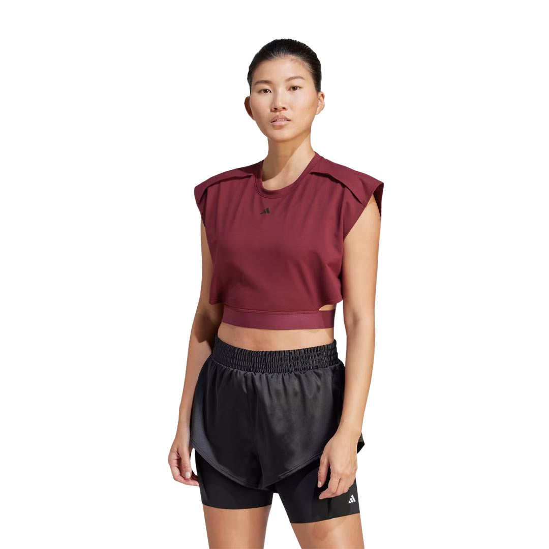 Adidas Women's Power Crop Sleeveless T-Shirt - Workout Top for Yoga, Running & Gym (IM2708)