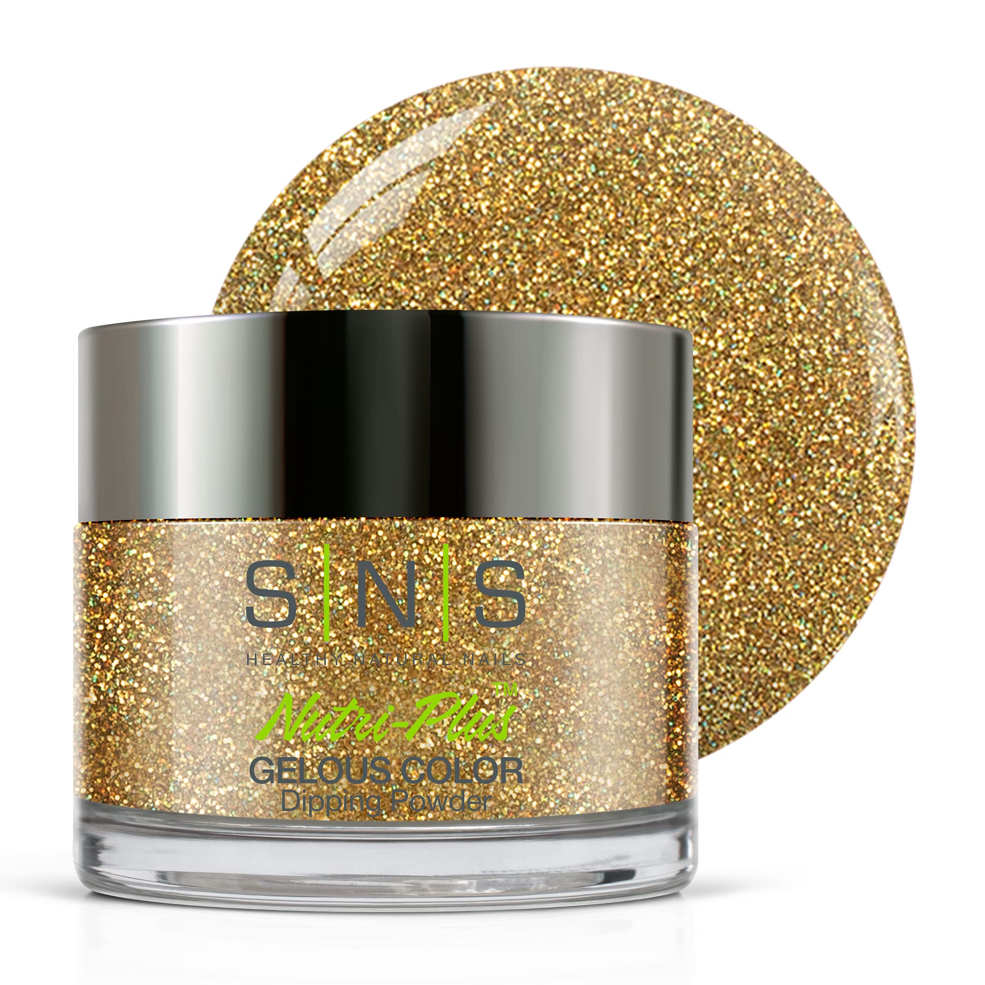 SNS Nail Dip Powder - Golddigger Metallic Gold Dipping Powder for Acrylic Nails | Long-Lasting 14 Day Wear | Low Odor, No UV Lamp Required | 1 oz | Perfect for Salon, Home Manicures & Special Occasions