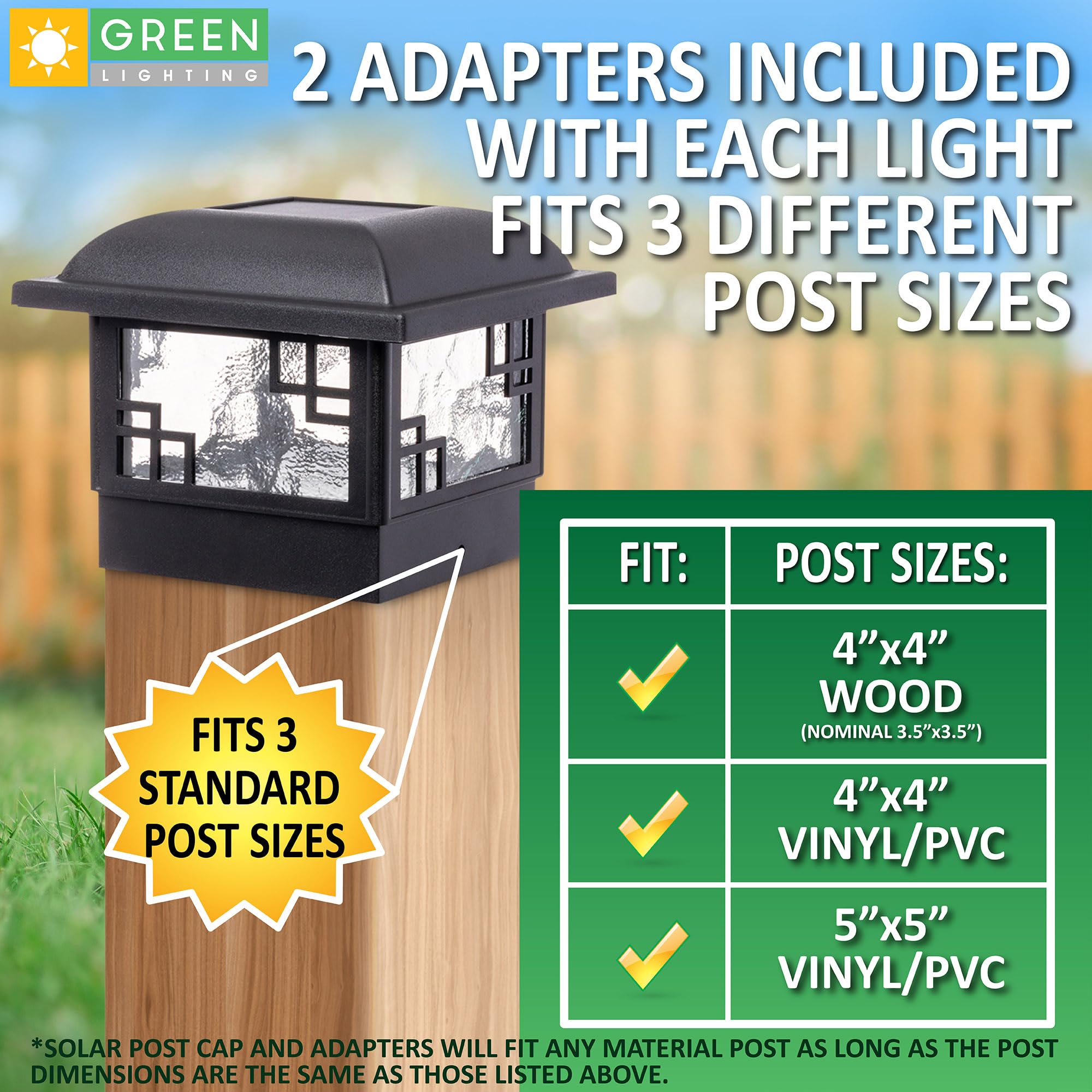 GreenLighting Cubism Fence Solar Lights - 8 Pack Black LED Solar Post Cap Lights for 4x4 & 5x5 Posts - Waterproof Outdoor Solar Deck & Fence Lighting - Perfect for Patio, Garden, Pathway & Backyard Decoration