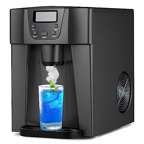 **ADT 26lbs Portable Ice Maker Machine with Water Dispenser - Countertop Home & Office Use, Perfect for Parties, Cocktails, and Outdoor Gatherings - Black**