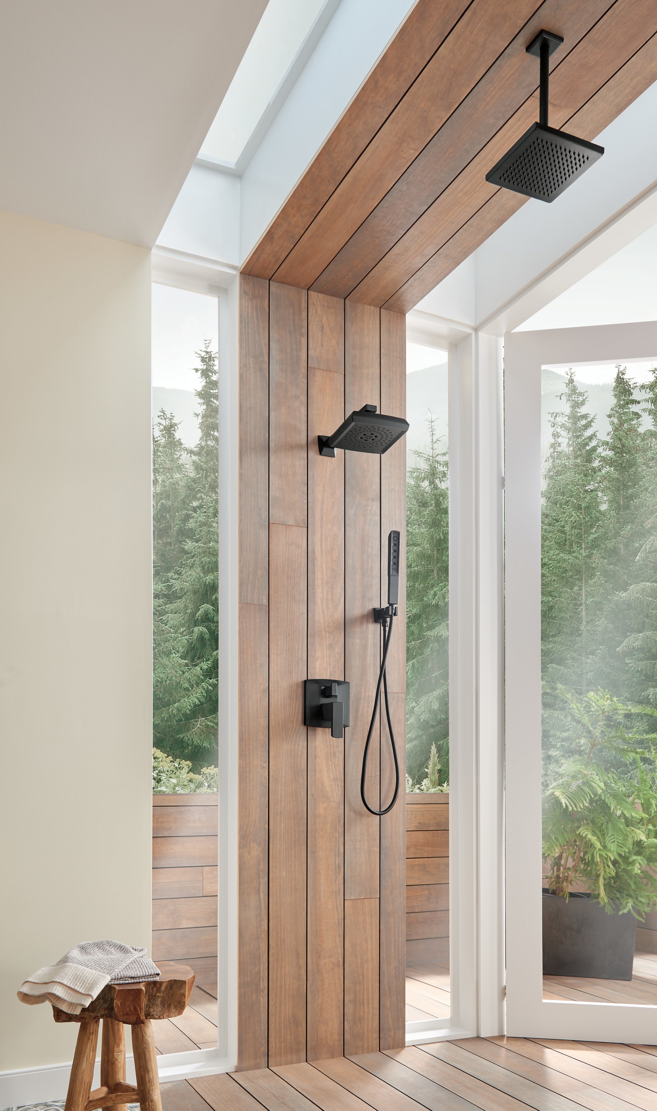 Brizo RP70765BL 10-Inch Ceiling Mount Shower Arm & Flange Set in Matte Black - Perfect for Modern Bathroom Renovations and Spa-Like Shower Experiences