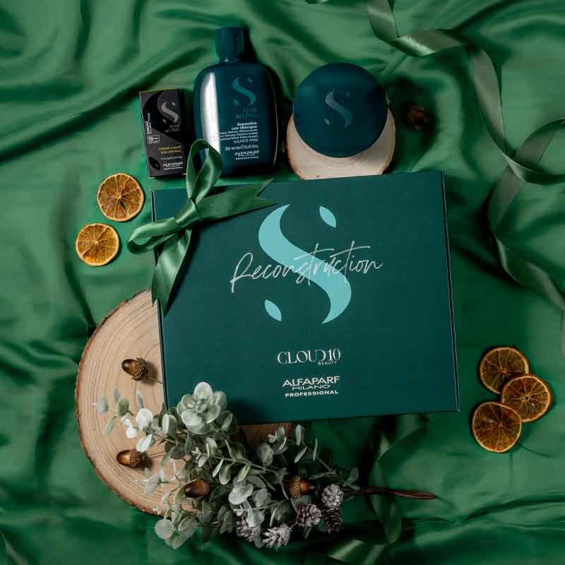 Alfaparf Semi Di Lino Hair Reconstruction Gift Set - Repairing Treatment for Damaged Hair - Perfect for Salon & Home Hair Care