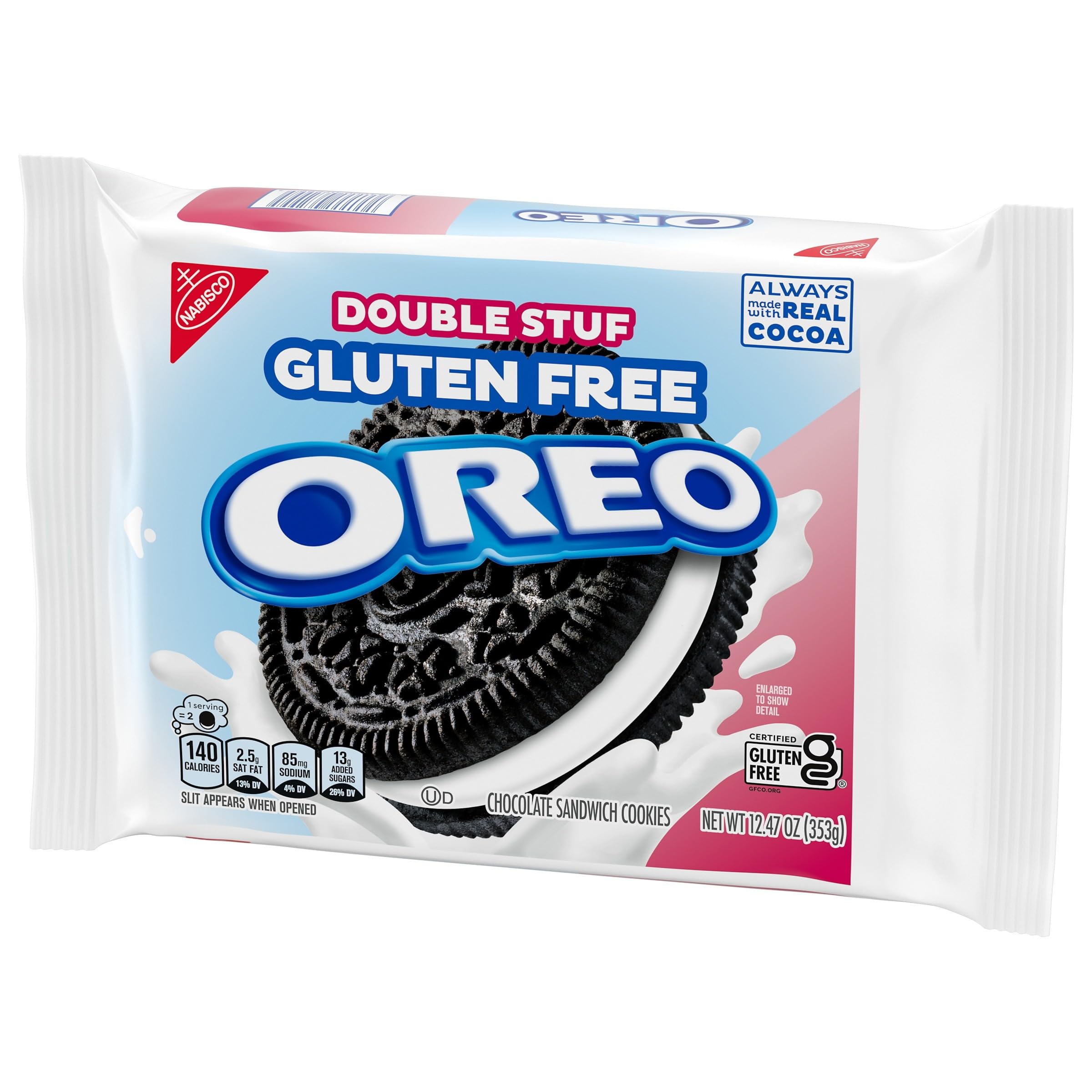 OREO Double Stuf Gluten Free Chocolate Sandwich Cookies - 12.47 oz Pack | Delicious Gluten Free Snacks for School Lunches, Parties & Desserts