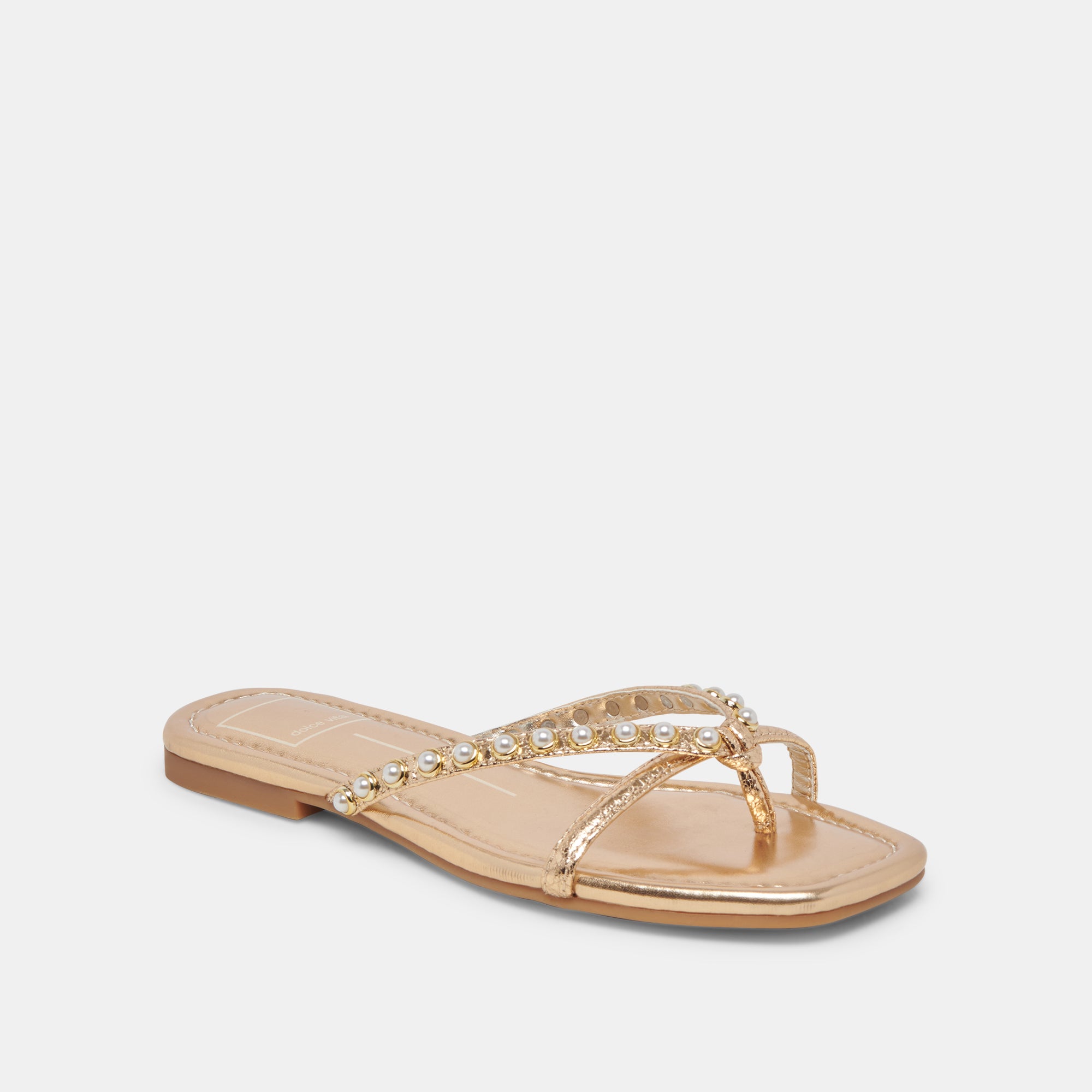 LUCCA Pearl Sandals for Women - Elegant Gold Pearl Embellished Summer Sandals | Perfect for Beach, Wedding, and Casual Outings