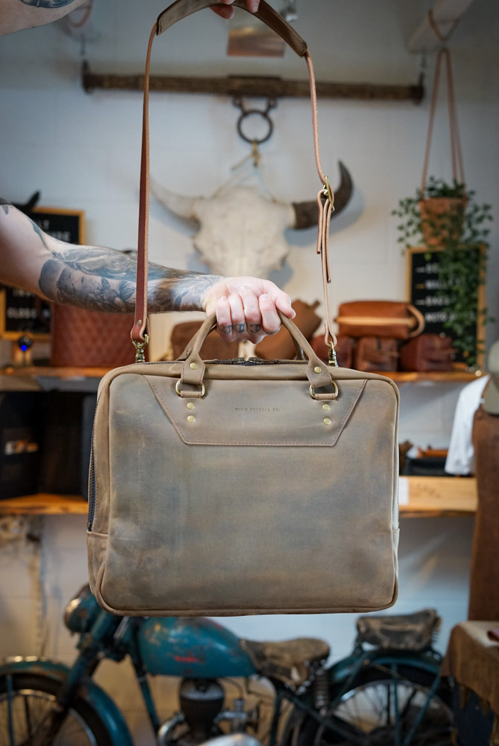 Premium Business Bag for Men & Women - Rebel Rust Nubuck Leather Laptop Briefcase - Perfect for Office, Work Commute & Business Travel
