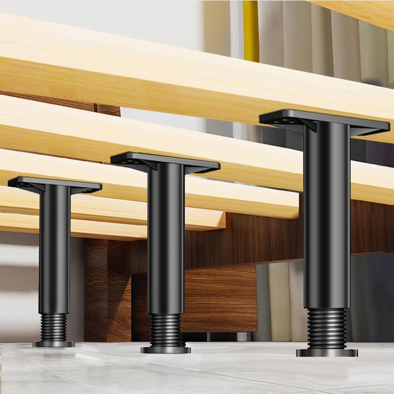 Heavy Duty Adjustable Bed Frame Support Legs 4PCS - Steel-Strength Plastic Center Slats for King Size Beds, Sofas, Tables & Furniture - Perfect for Bedroom, Living Room & Office Support