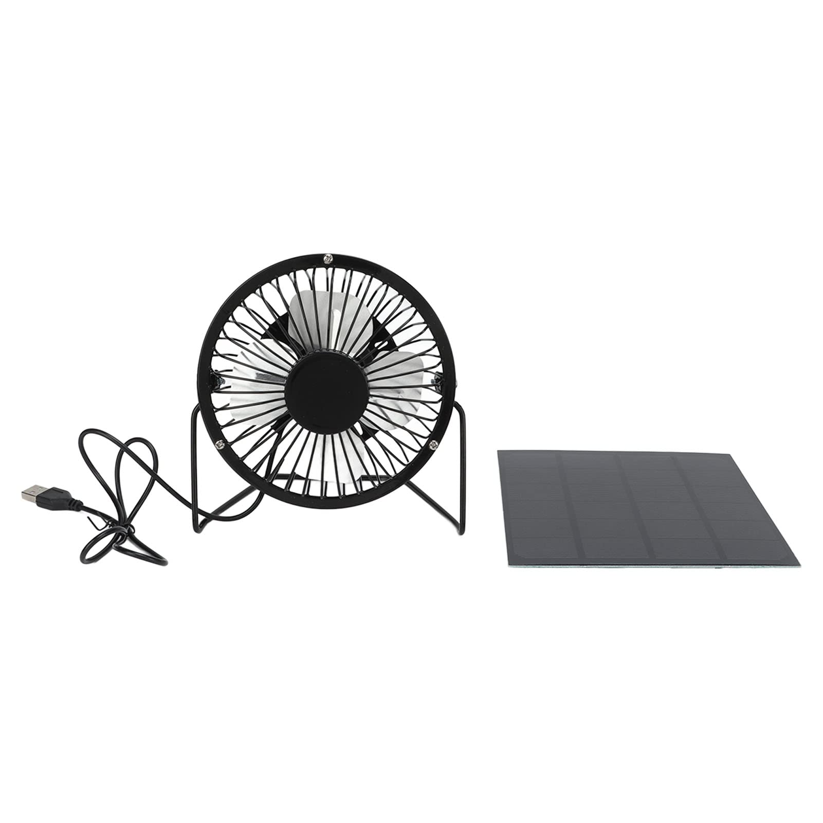 Solar Powered Fan - 3W 6V Portable USB Rechargeable Fan with Polycrystalline Solar Panel - Ultra Quiet Cooling for Camping, Hiking, Travel, Outdoor & Home Use