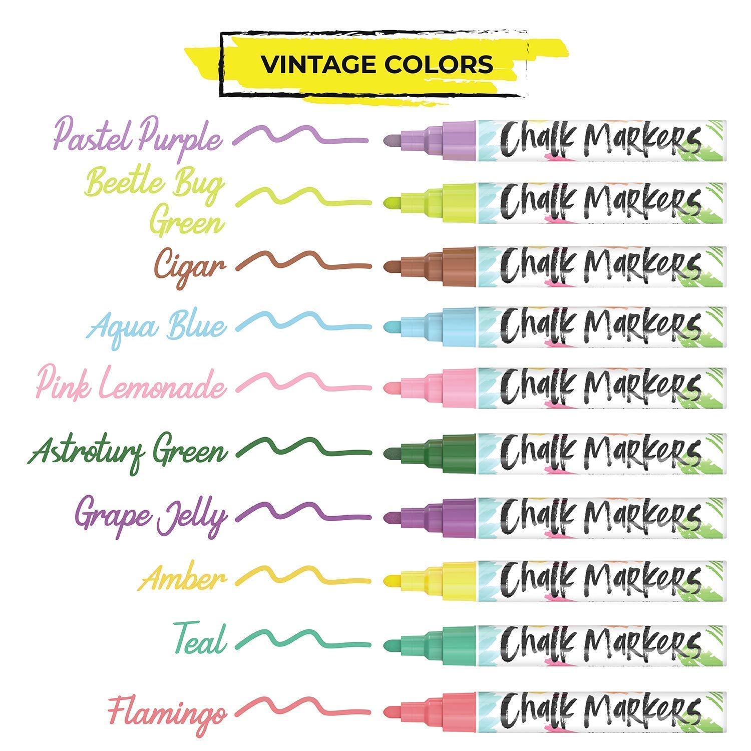 Premium Chalk Bundle - 5 Brown, 30 Pastel & Neon, 10 Vintage Chalks for Sidewalk Art, Classroom Teaching & Kids Outdoor Activities