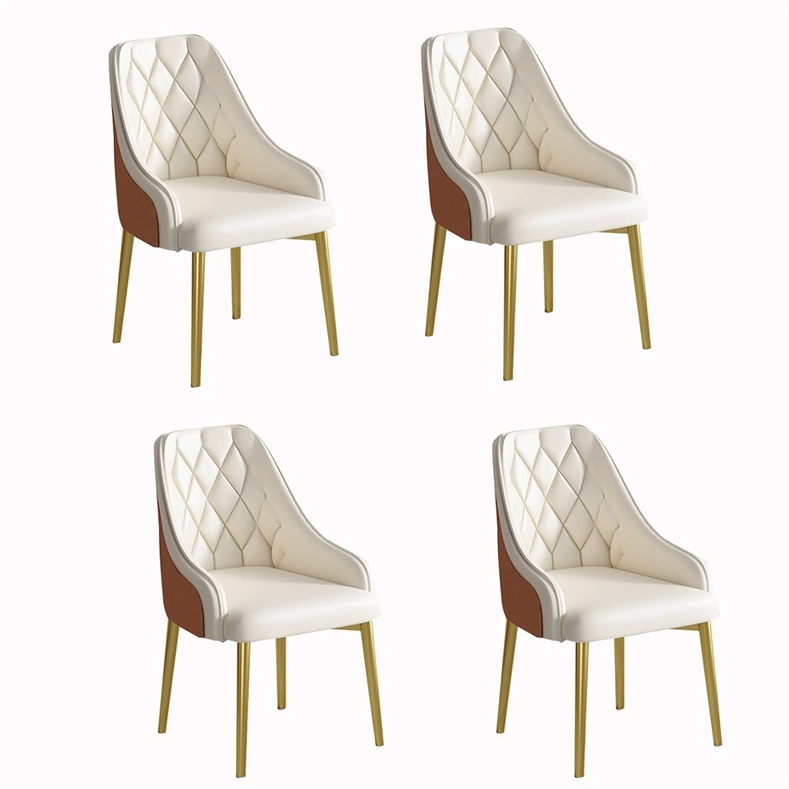 Modern Dining Chairs Set of 4 - Waterproof Leather Upholstered Kitchen & Dining Room Chairs with Sturdy Metal Legs - Perfect for Living Room, Bedroom, Kitchen & Restaurant Use