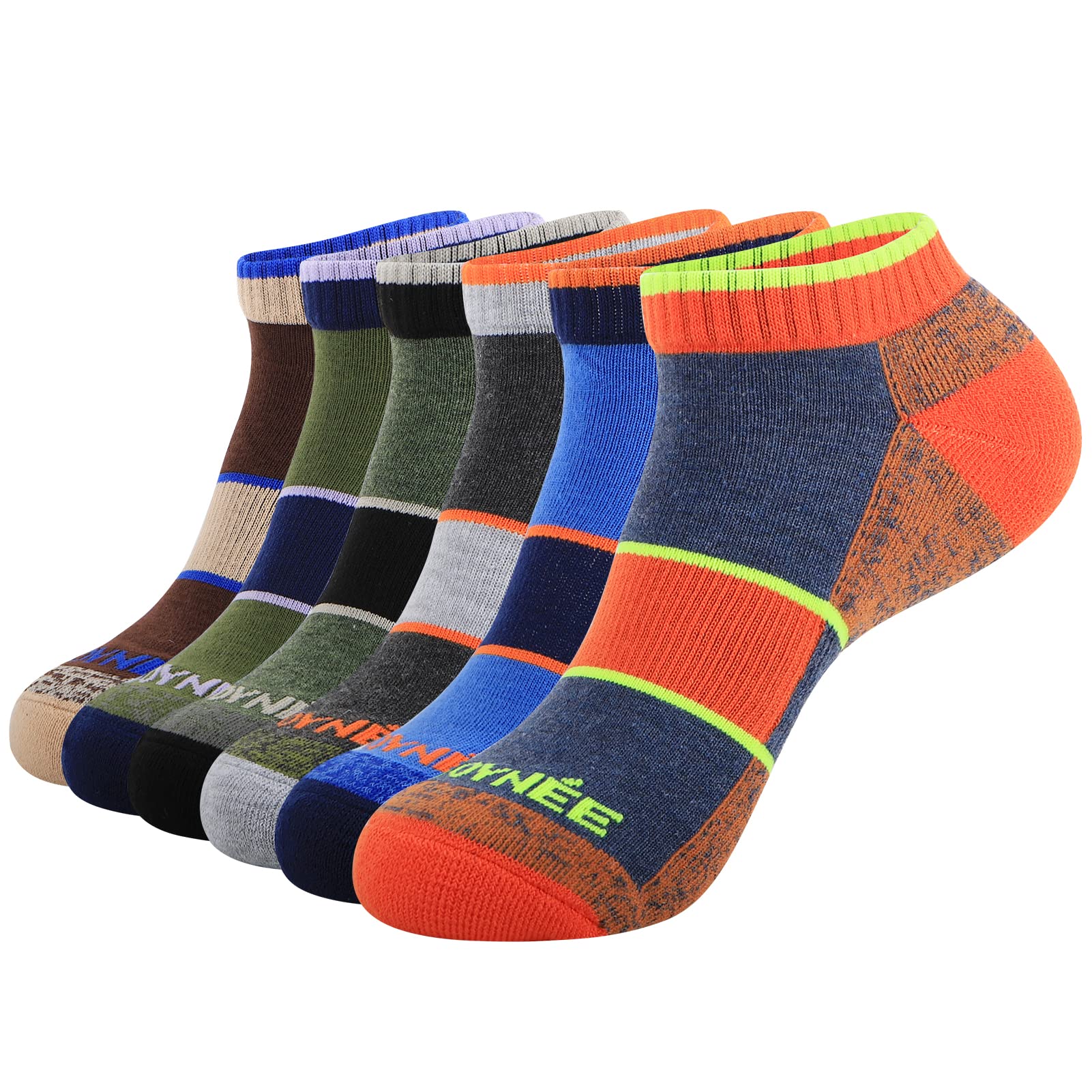 JOYNÉE Men's Low Cut Athletic Cushion Socks - 6 Pack Breathable Moisture Wicking Running Socks for Sports, Gym & Daily Wear - Comfortable Ankle Socks for Jogging, Workout & Casual Use