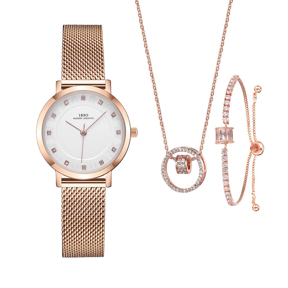 Elegant Women's Watch and Bracelet Set - Perfect Gift for Mom, Wife, or Loved Ones | Quartz Wristwatch with Matching Bracelet | Ideal for Anniversaries, Birthdays, and Special Occasions