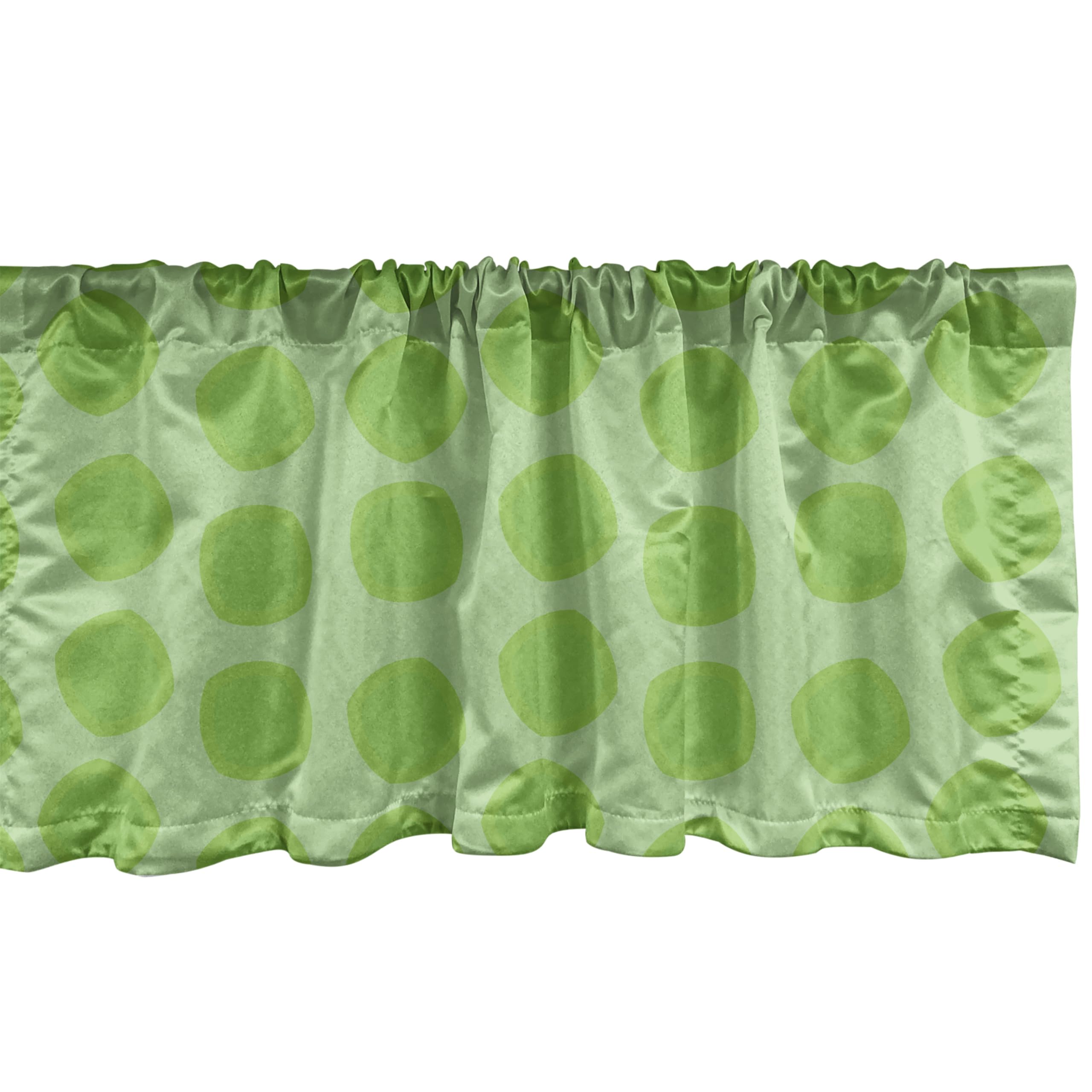 Ambesonne 2-Pack Lime Green Window Valance Curtains - Modern Geometric Pattern in Various Shades, Rod Pocket Design for Kitchen & Bedroom, 54x12 Inches, Almond Green - Perfect for Minimalist Home Decor & Window Treatments