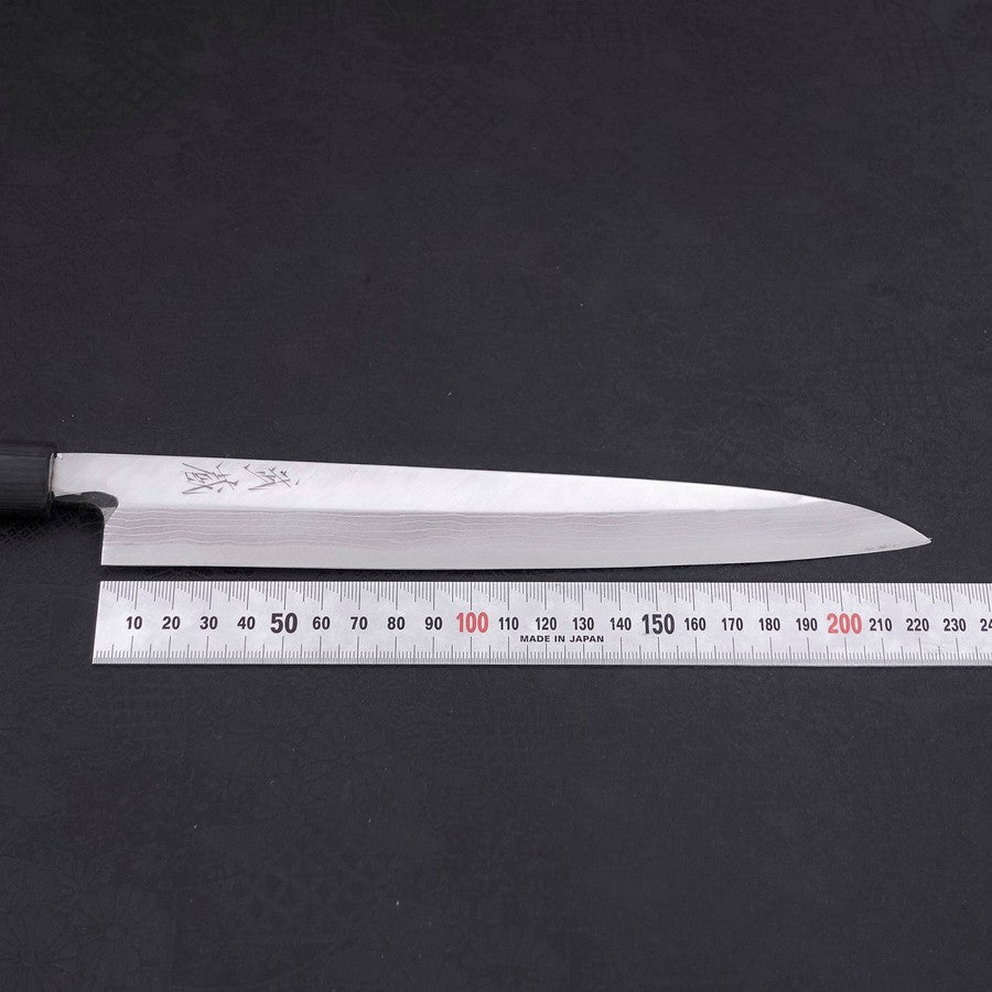 Premium Yanagiba Sushi Knife - Blue Steel #2 Damascus Blade with Shitan Handle - 240mm Japanese Chef Knife for Sushi, Sashimi & Precision Cutting