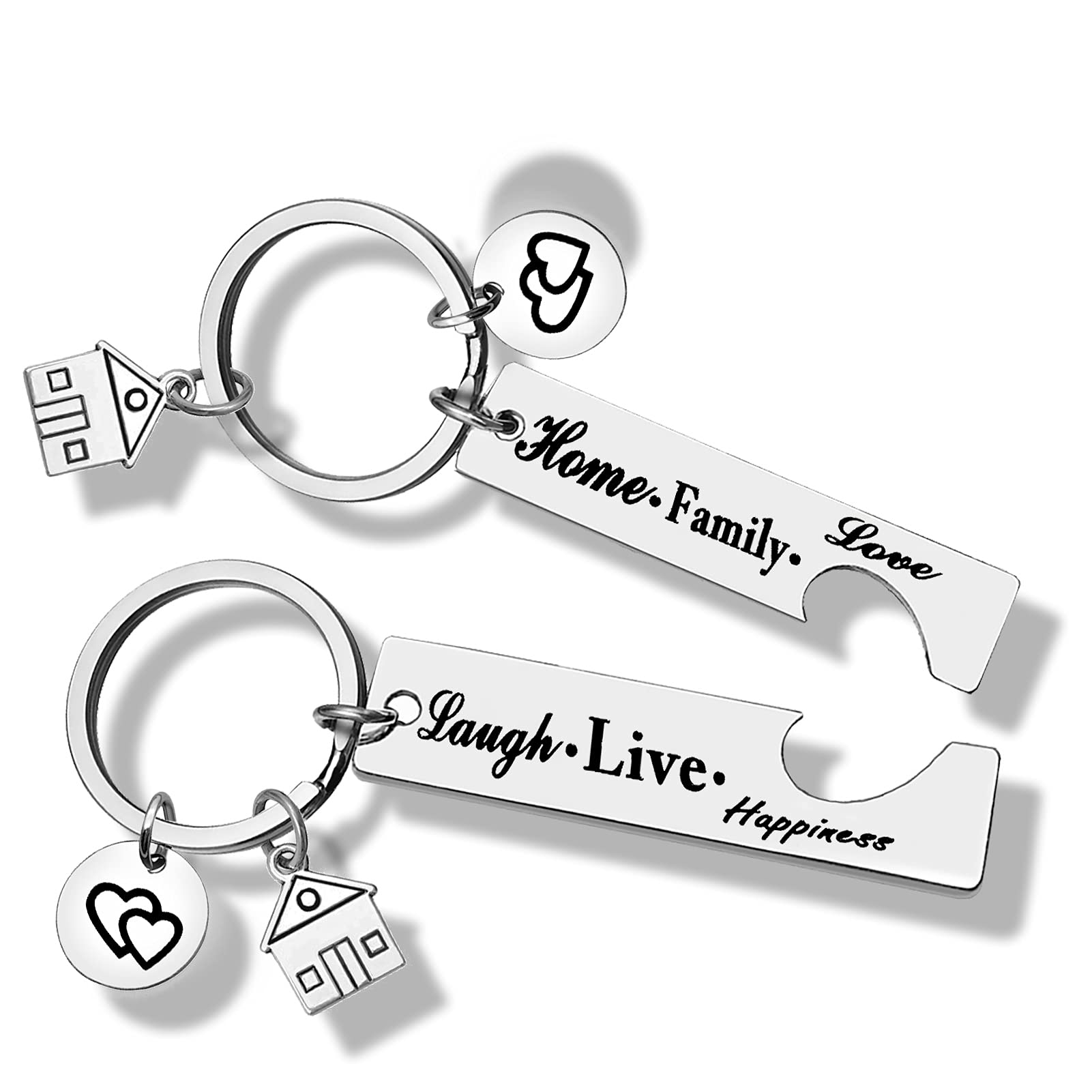 Happy New House Keychain - Housewarming Gift for New Homeowners - First Home Keyring - Thoughtful Moving in Present for Friends - Perfect for Housewarming Parties & New Home Celebrations