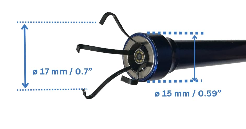 Vividia Visual Grabber 4-Claw Flexible Pickup Tool with USB HD Camera & LED Lights - 15mm Camera Head, 5ft Probe - Perfect for Electronics Repair, Jewelry Retrieval & Hard-to-Reach Areas