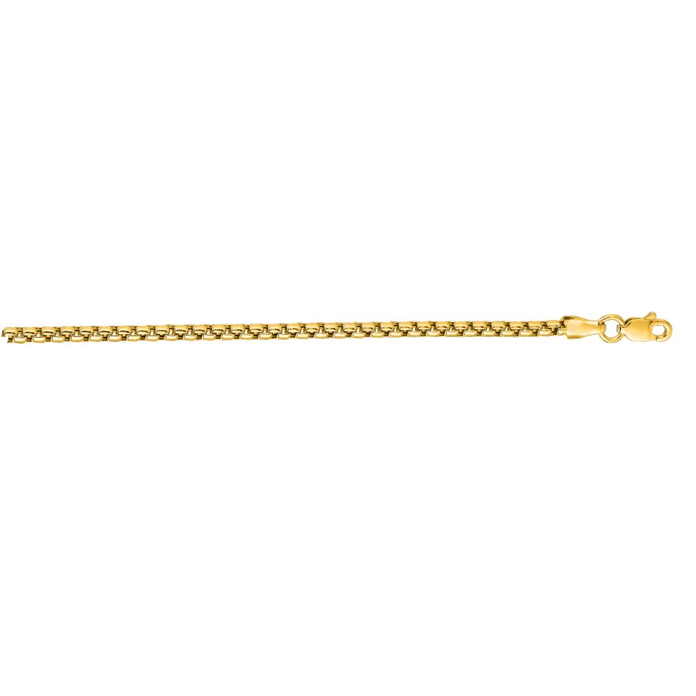14K Gold 2.5mm Lite Round Box Chain Necklace for Women - Dainty & Elegant Jewelry for Everyday Wear, Gifts & Special Occasions