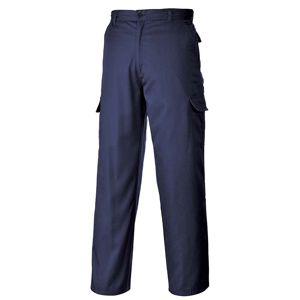 Portwest C701 Men's Cargo Work Pants in Navy Blue - Tall Size 32 | Durable Utility Pants for Construction, Hiking & Outdoor Activities