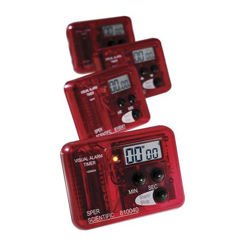Sper Scientific 810040C Compact Visual & Audible Alarm Timer - 99 Minute Countdown Timer for Cooking, Workouts, Labs & Classroom Activities